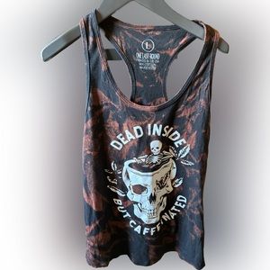 Dead Inside But Caffeinated razor back tank